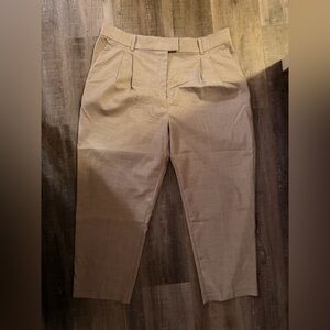 H&M Beige Pleated Tapered Trousers – US Size 16